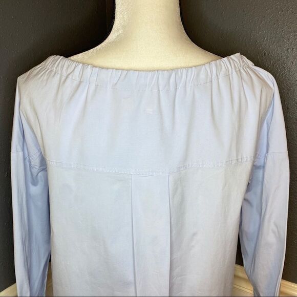 Theory Drawstring Collar Button Down Shirt - Picture 6 of 8